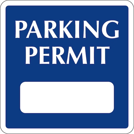 Lustre-Cal Vinyl Permanent Parking Permit Dark Blue 2in x 2in Square 1 Blank No Pad, 50PK 253757PvWh1BdSq0000